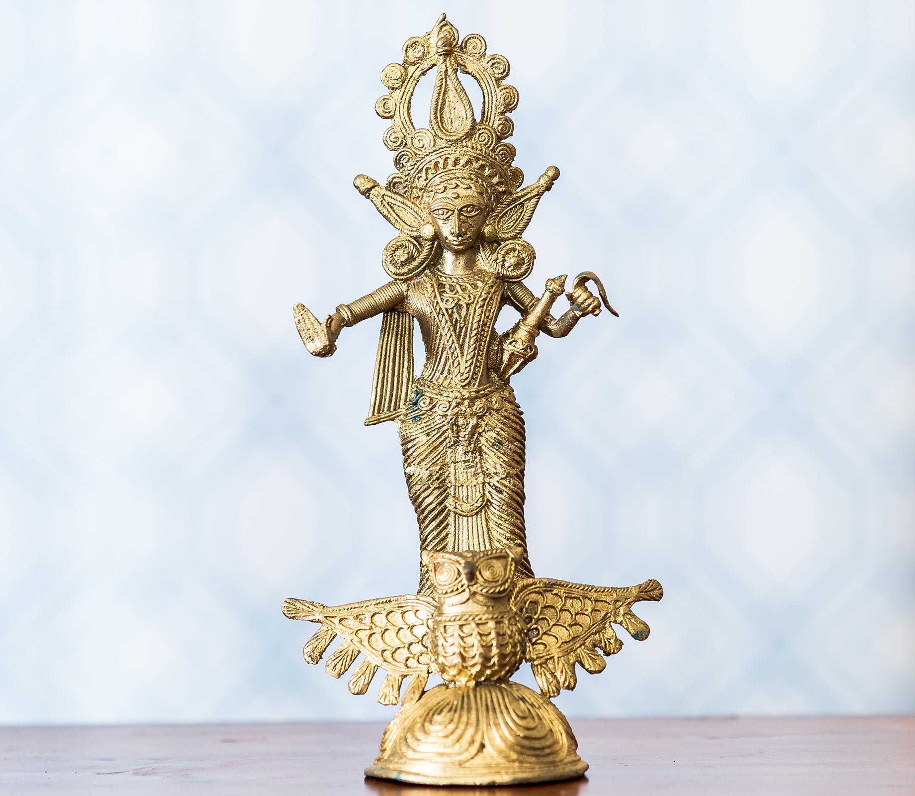 Authentic Dokra Craft - Standing Laxmi Idol - ArtisanSoul