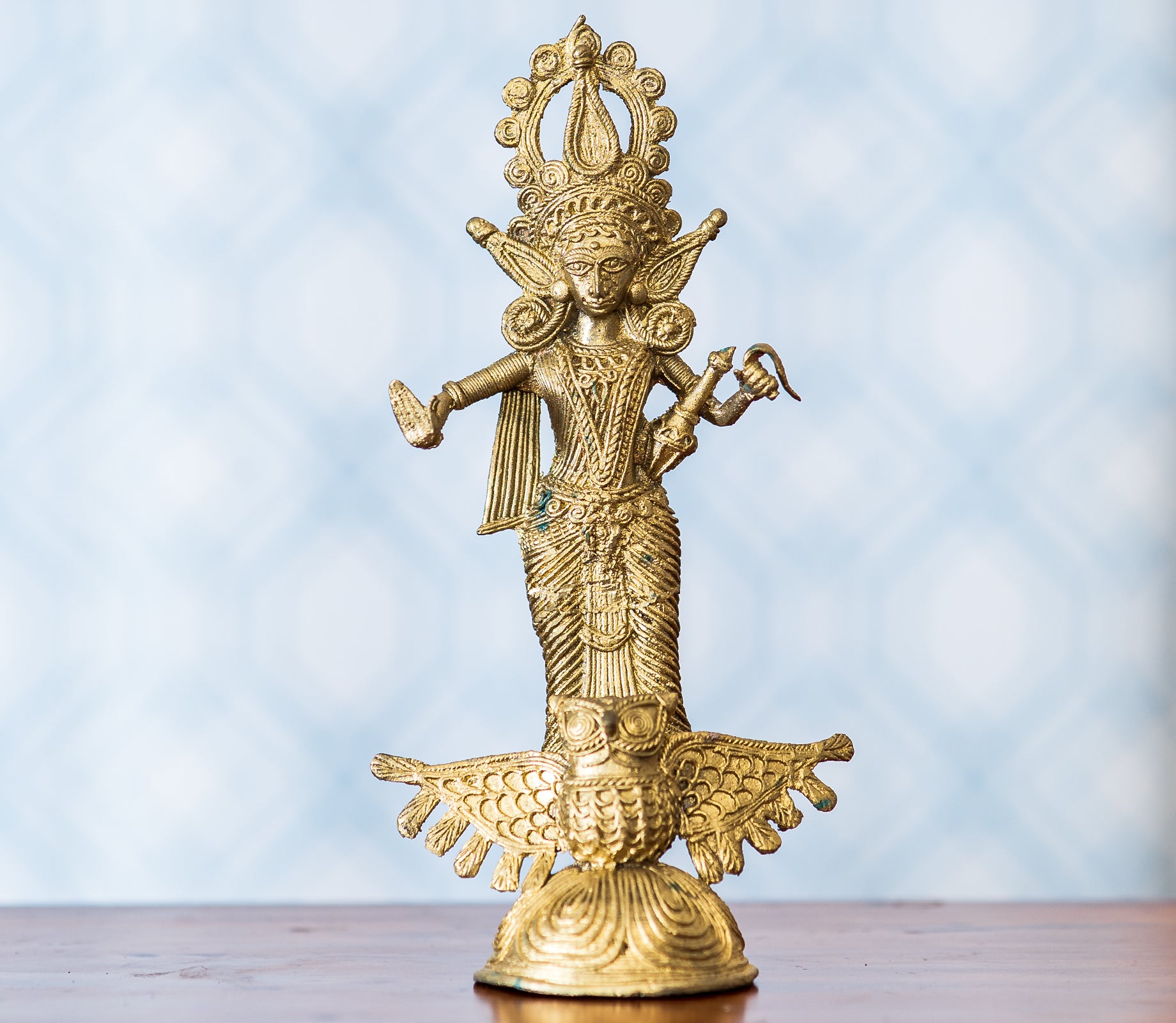 Authentic Dokra Craft - Standing Laxmi Idol - ArtisanSoul
