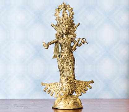 Authentic Dokra Craft - Standing Laxmi Idol - ArtisanSoul