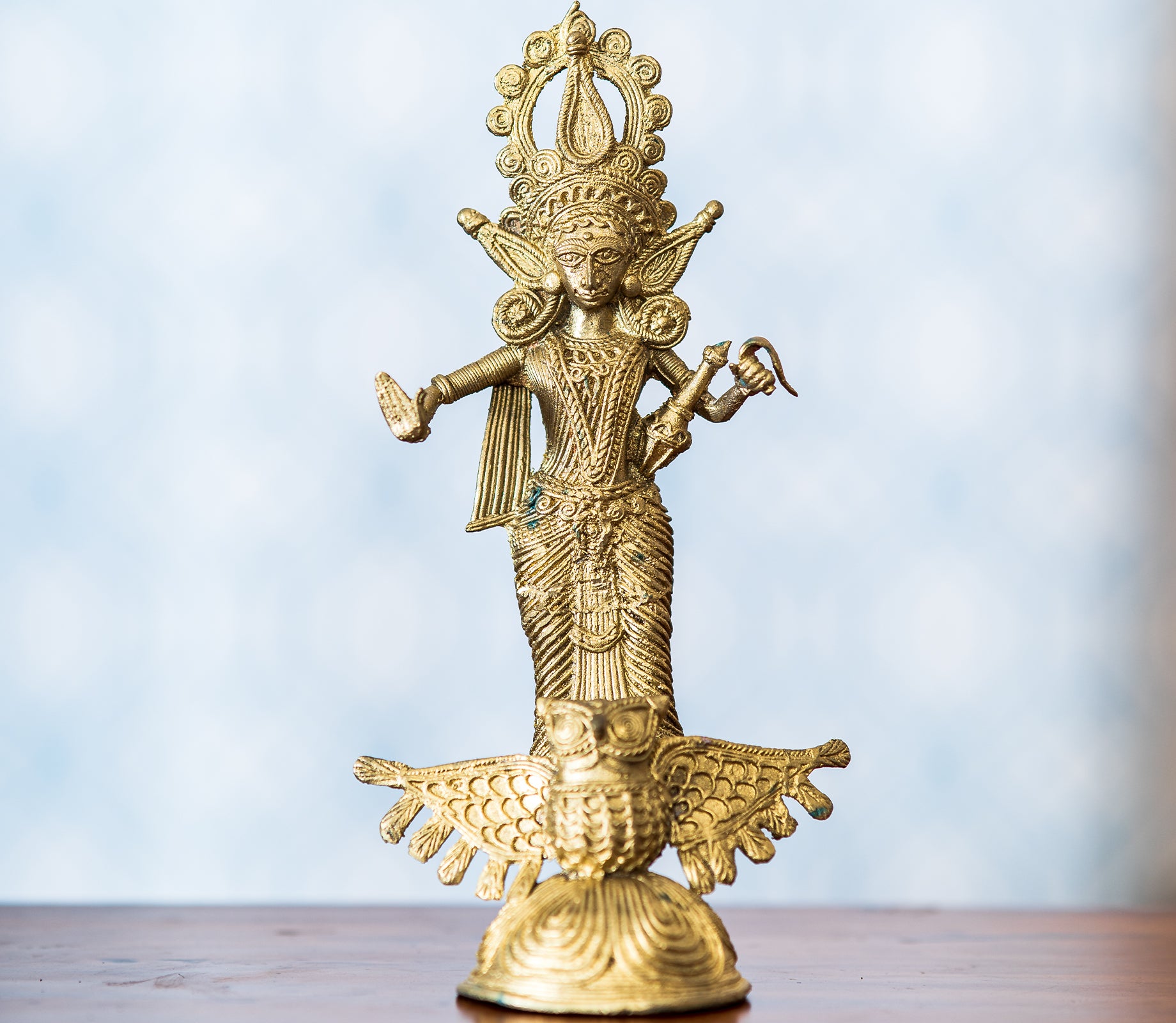 Authentic Dokra Craft - Standing Laxmi Idol - ArtisanSoul