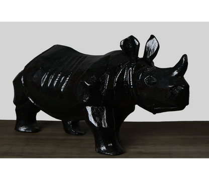 Wooden Rhino from Assam - Black