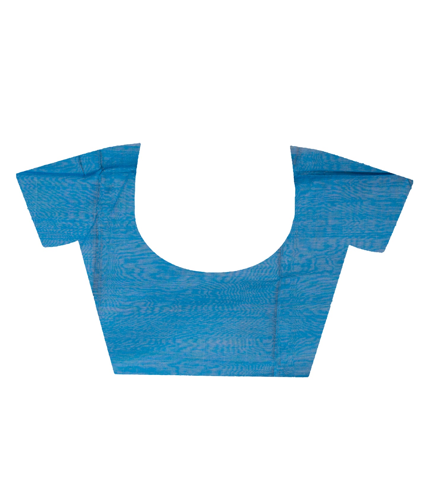 White 'Chumki-Kaj' Handloom Saree with Blue Anchal - ArtisanSoul