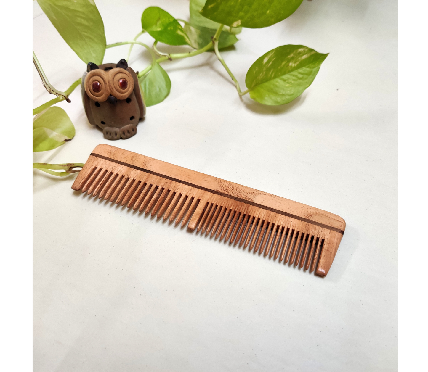 Neem Wood Comb - Dual teeth Comb and Pocket Comb