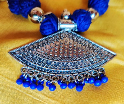 Ethnic Handcrafted Necklace - Royal Blue