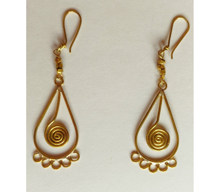 Handcrafted Dokra Necklace with Earring from Odisha - Pink Threaded Circle Coil Type - ArtisanSoul