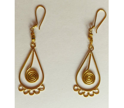 Handcrafted Dokra Necklace with Earring from Odisha - Pink Threaded Circle Coil Type - ArtisanSoul