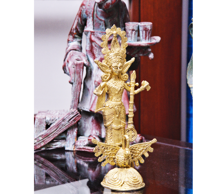 Authentic Dokra Craft - Standing Saraswati Idol