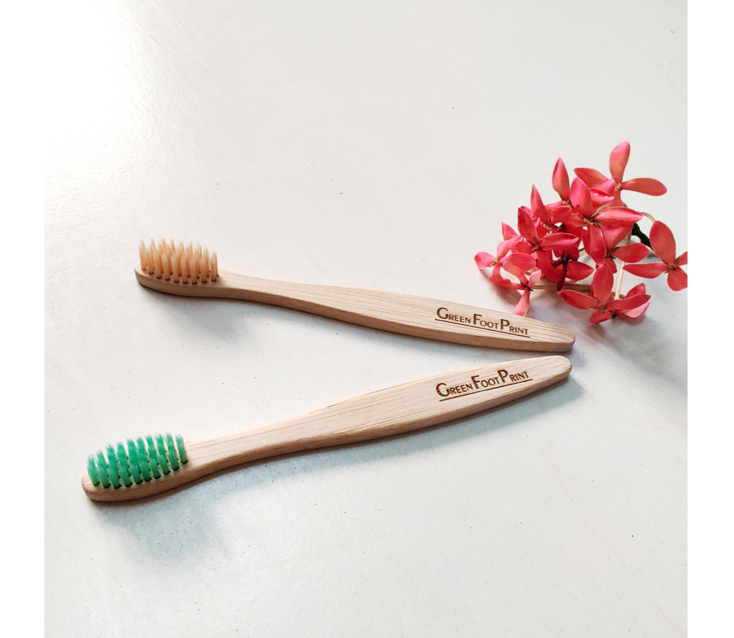 Natural Bamboo Toothbrush - 2 Adults & 2 Kids Combo